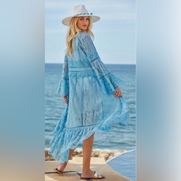 Boston Proper Boho-Flared Dress NWOT BLUE - Picture 2 of 9